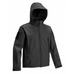 MILITARY SOFTSHELL JACKET WITH DETACHABLE HOOD DEFCON 5 BLACK MILITARY SOFTSHELL JACKET WITH DETACHABLE HOOD DEFCON 5 BLACK