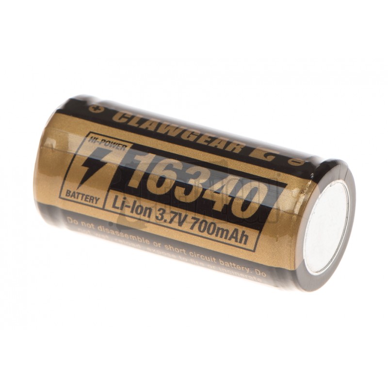BATTERIA 3,7v 700 mAh RICARICABILE 16340 (CR123) PER AN/PEQ E TORCE CLAWGEAR