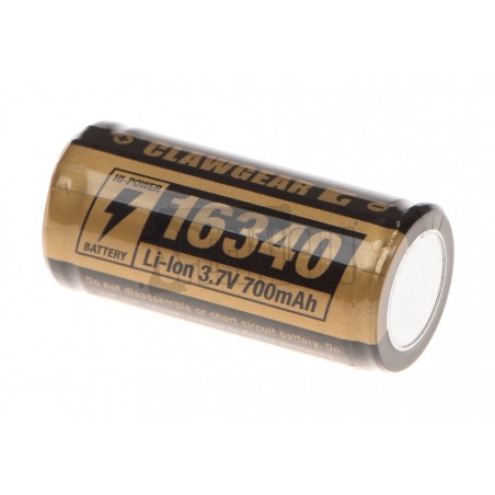 BATTERIA 3,7v 700 mAh RICARICABILE 16340 (CR123) PER AN/PEQ E TORCE CLAWGEAR