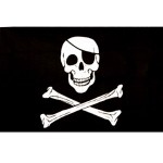 BANDIERA PIRATI (JOLLY ROGER) 100 X 150 POLIESTERE BANDIERA PIRATI (JOLLY ROGER) 100 X 150 POLIESTERE