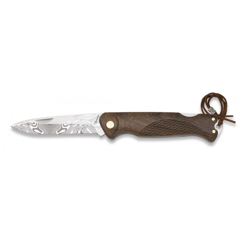 WOODEN KNIFE WITH FOLDING DAMASK CORD ALBAINOX