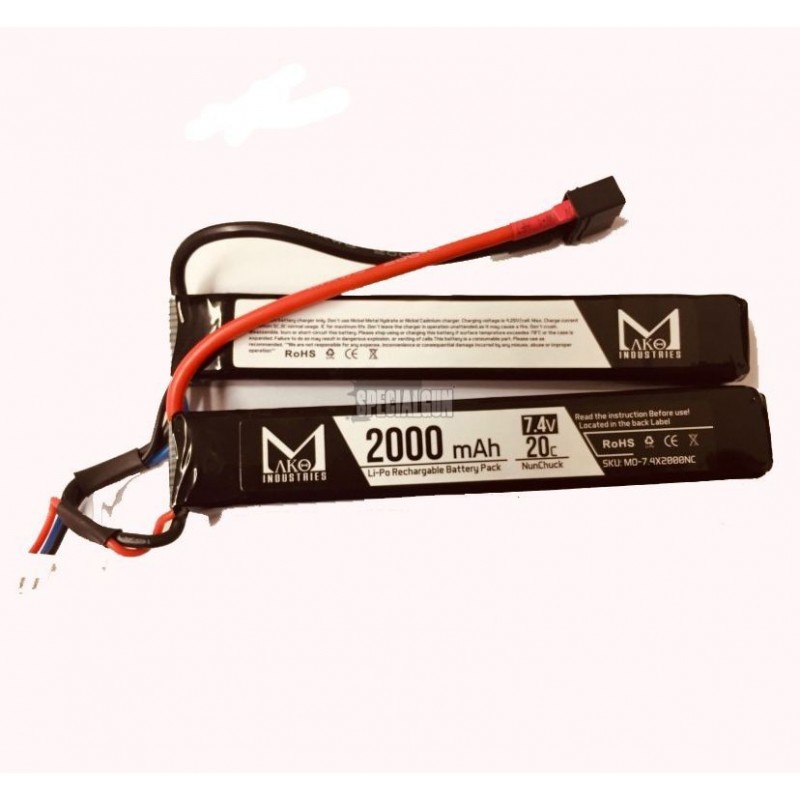 BATTERIA LIPO 7.4V 2200 mAH 20C SDOPPIATA MAKO INDUSTRIES BATTERIA LIPO 7.4V 2200 mAH 20C SDOPPIATA MAKO INDUSTRIES