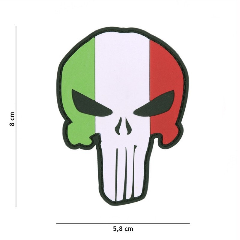 PATCH IN GOMMA 3D PVC TESCHIO PUNISHER ITALIA PATCH IN GOMMA 3D PVC TESCHIO PUNISHER ITALIA