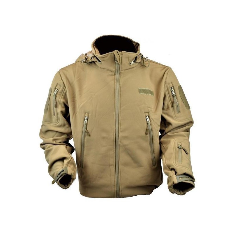 GIACCA SOFT SHELL SHARK SKIN JS TACTICAL COYOTE BROWN