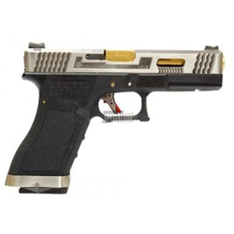 G17 FORCE SERIES GAS BLOWBACK METAL WE SILVER/GOLD G17 FORCE SERIES GAS BLOWBACK METAL WE SILVER/GOLD