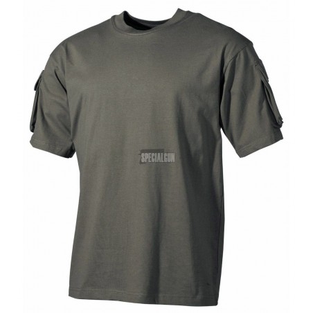 MFH CAMISETA TÁCTICA CON BOLSILLOS Y VELCRO VERDE OD