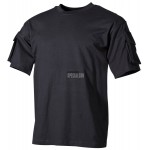 T-SHIRT TACTICAL CON TASCHE E VELCRO MFH NERA T-SHIRT TACTICAL CON TASCHE E VELCRO MFH NERA