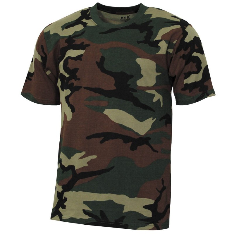 MFH CAMISETA DE CAMUFLAJE WOODLAND