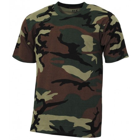 MFH CAMISETA DE CAMUFLAJE WOODLAND