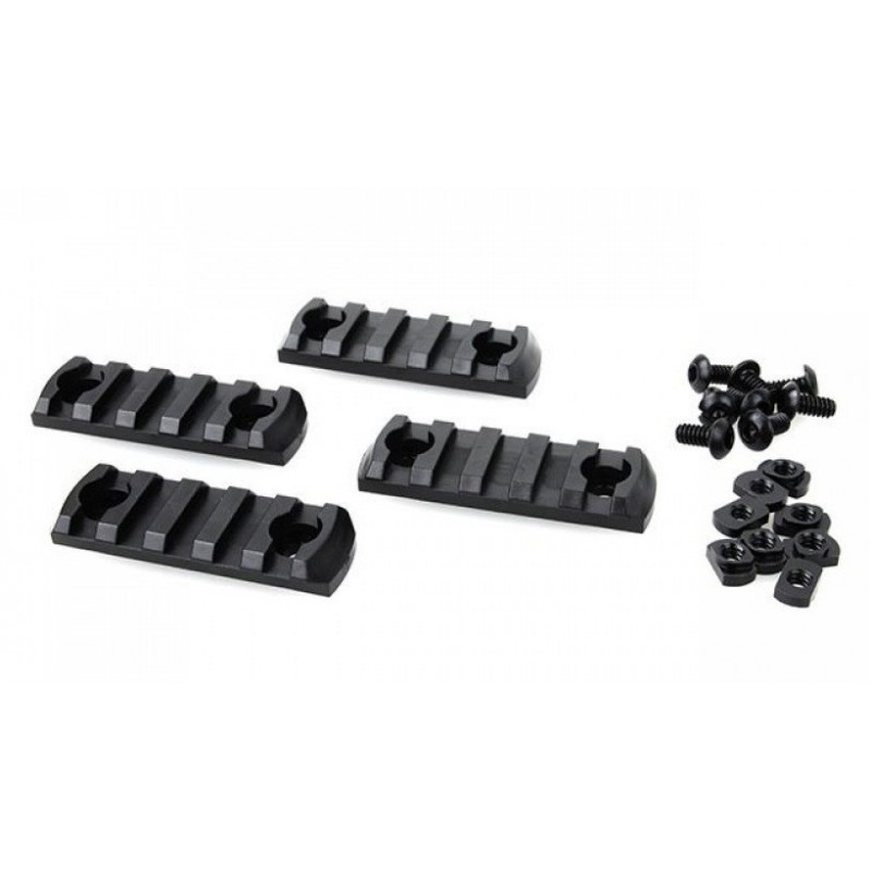 JUEGO 4 pcs. TMC SLITS para MLOK POLYMER NEGRO