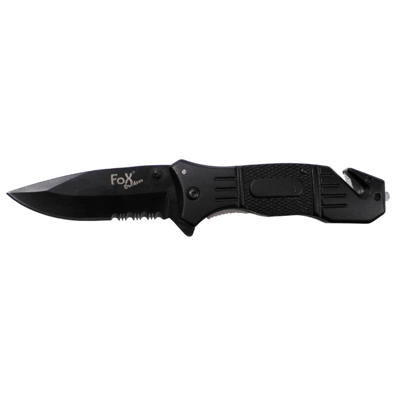 BELT CLIP FOLDING TACTICAL KNIFE FOX BLACK BELT CLIP FOLDING TACTICAL KNIFE FOX BLACK