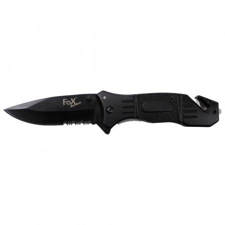 BELT CLIP FOLDING TACTICAL KNIFE FOX BLACK