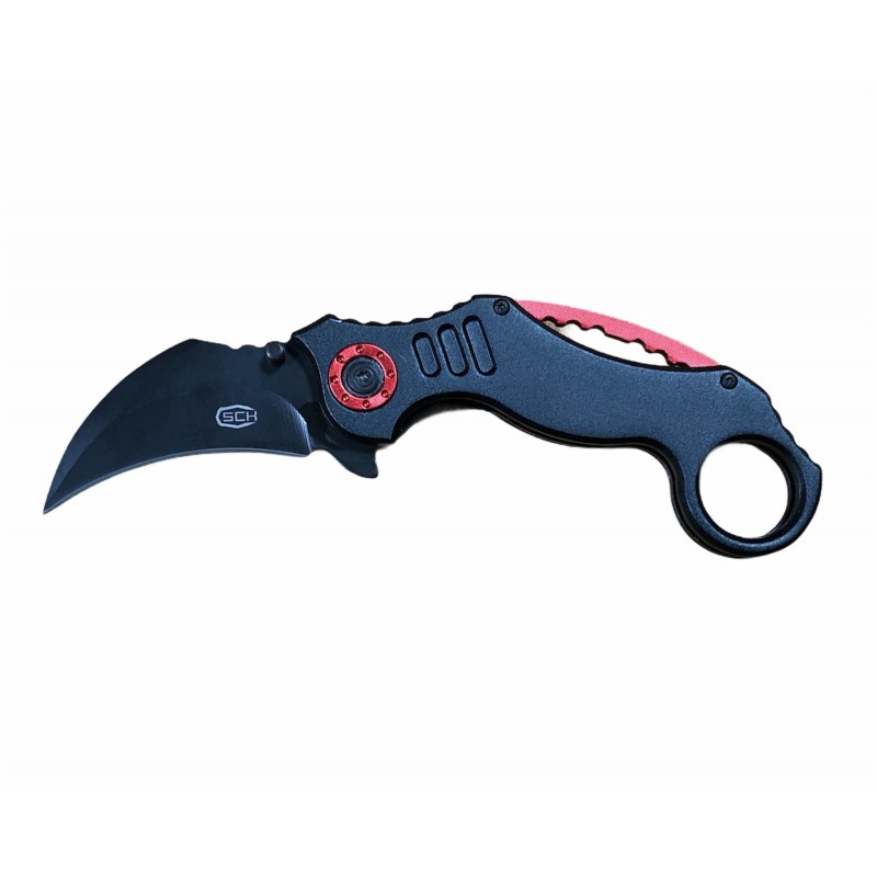 COLTELLO KARAMBIT RICHIUDIBILE STEEL CLAW KNIVES NERO/ROSSO COLTELLO KARAMBIT RICHIUDIBILE STEEL CLAW KNIVES NERO/ROSSO