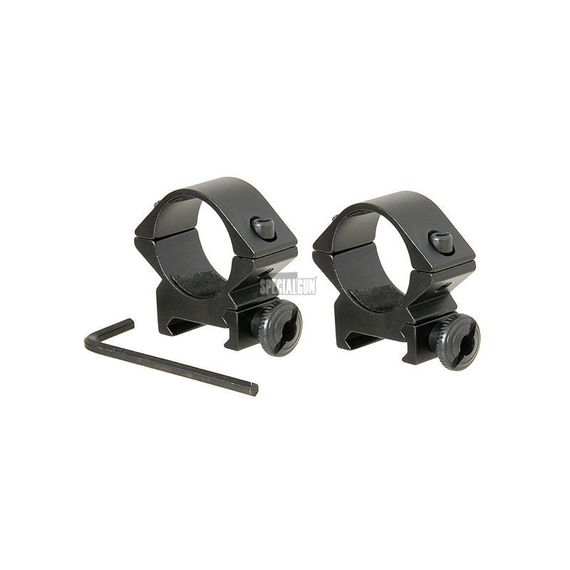 ANILLO BAJO DE 30 MM PARA ÓPTICA Y LINTERNA (2 UDS.)