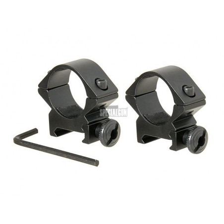ANILLO BAJO DE 30 MM PARA ÓPTICA Y LINTERNA (2 UDS.)