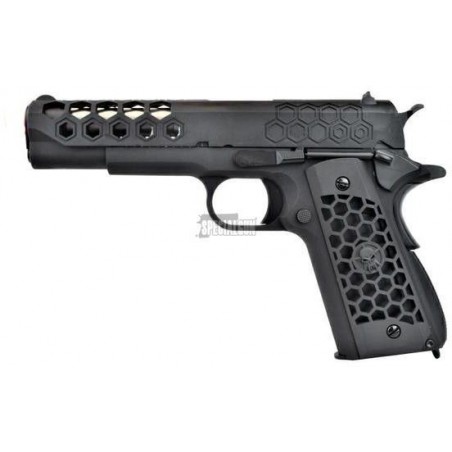 WE 1911 HEX CUT GEN2 GAS BLOWBACK FULL METAL NEGRO