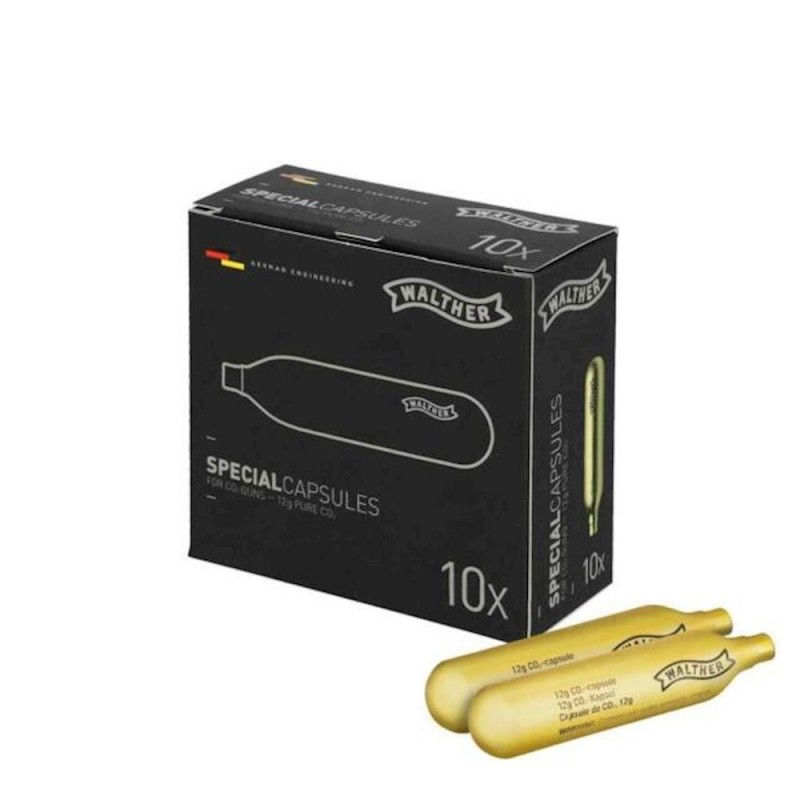 10 BOTELLAS CO2 PURO 12 g. WALTHER 10 BOTELLAS CO2 PURO 12 g. WALTHER