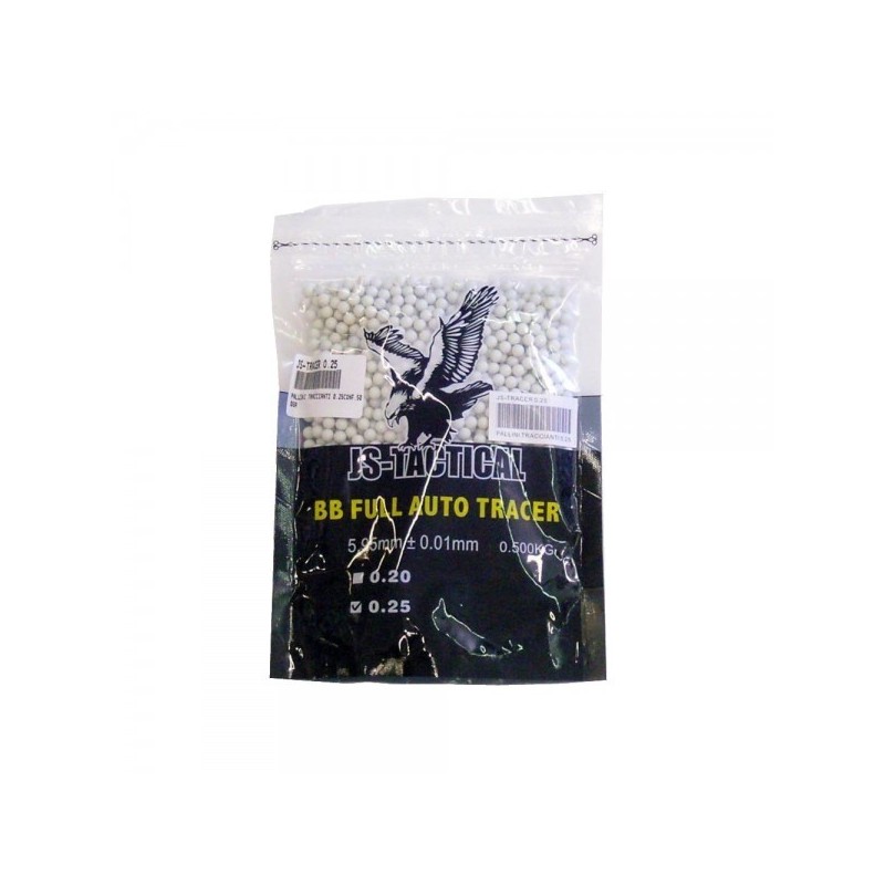 PALLINI TRACCIANTI 0.25 gr 0.5 kg TRACER JS TACTICAL PALLINI TRACCIANTI 0.25 gr 0.5 kg TRACER JS TACTICAL
