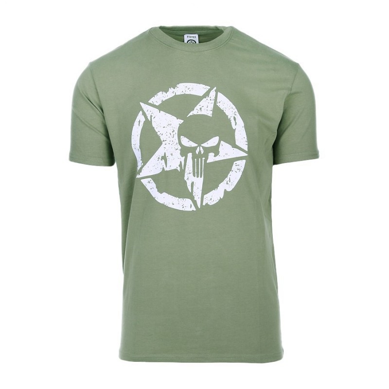T-SHIRT MILITARE PUNISHER STAR VERDE FOSTEX T-SHIRT MILITARE PUNISHER STAR VERDE FOSTEX