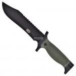 FIXED BLADE STEEL HUNTING KNIFE WITH GREEN SHEATH