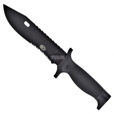 CUCHILLO DE CAZA DE HOJA FIJA DE ACERO CON FUNDA NEGRA