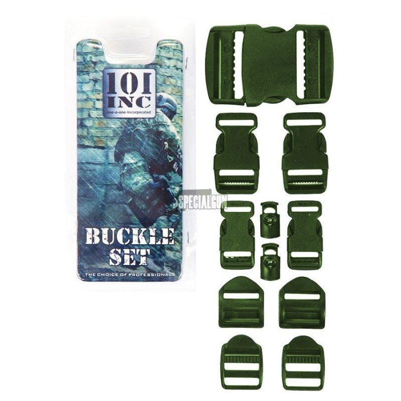 101INC JUEGO DE HEBILLAS DE PLÁSTICO PARA CHALECO TÁCTICO MOCHILAS VERDE