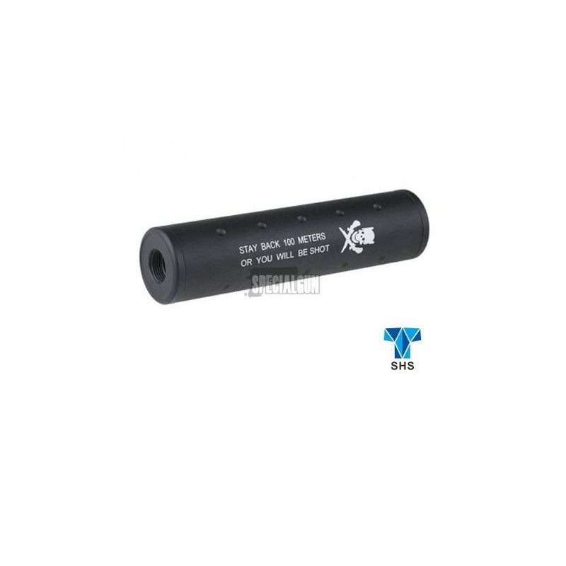 SHS Silenciador 130 x 32 doble hilo calavera negro