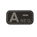 3D PVC RUBBER PATCH BLOOD GROUP A- NEG BLACK 3D PVC RUBBER PATCH BLOOD GROUP A- NEG BLACK