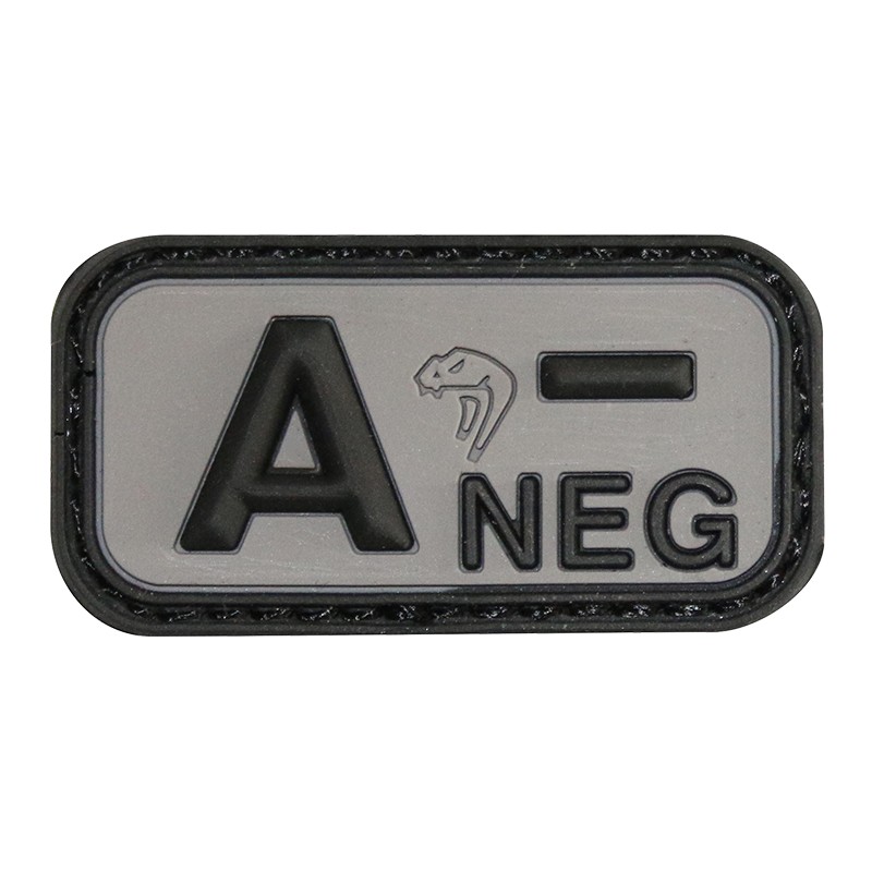 3D PVC RUBBER PATCH BLOOD GROUP A- NEG WHITE 3D PVC RUBBER PATCH BLOOD GROUP A- NEG WHITE
