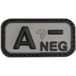 3D PVC RUBBER PATCH BLOOD GROUP A- NEG WHITE 3D PVC RUBBER PATCH BLOOD GROUP A- NEG WHITE