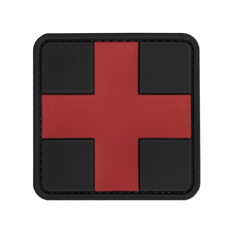 PATCH IN GOMMA PVC CROCE MEDICA ROSSA/NERO PATCH IN GOMMA PVC CROCE MEDICA ROSSA/NERO