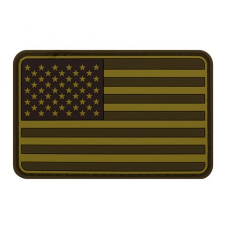 PVC RUBBER PATCH USA FLAG GREEN