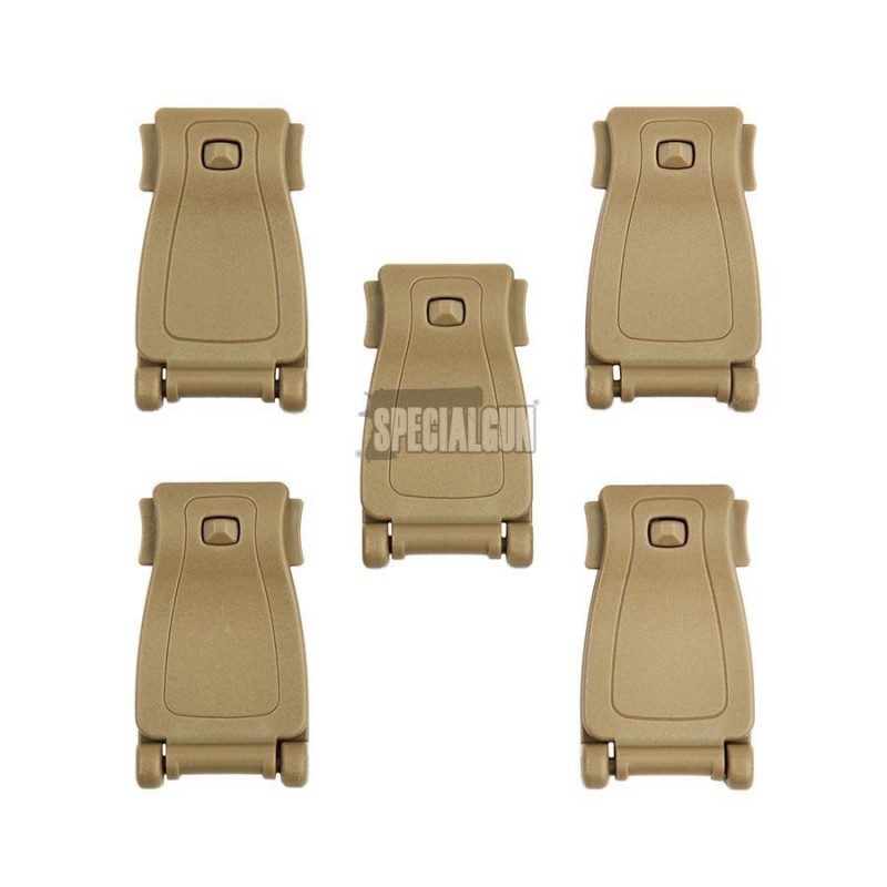 MOLLE CLIP WEBBING IN ABS 5 pz 101INC TAN MOLLE CLIP WEBBING IN ABS 5 pz 101INC TAN