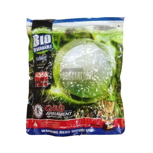 BIODEGRADABLE BALLS 0.23 gr. 1kg bag G&G WHITE