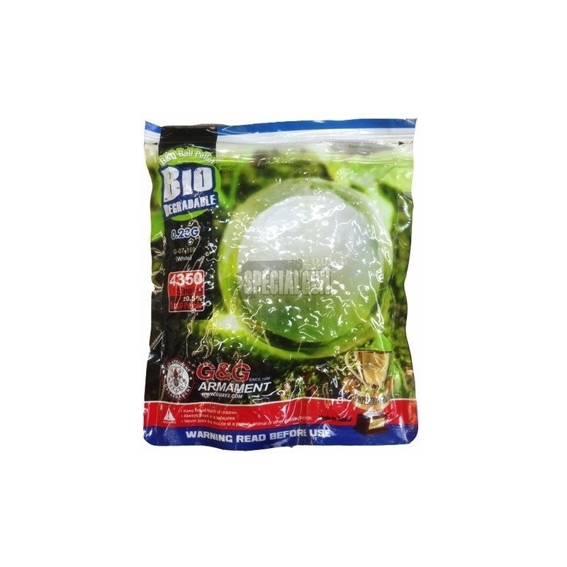 BOLAS BIODEGRADABLES 0,23 gr. Bolsa de 1 kg G&G BLANCO