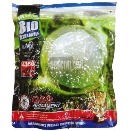 BOLAS BIODEGRADABLES 0,23 gr. Bolsa de 1 kg G&G BLANCO
