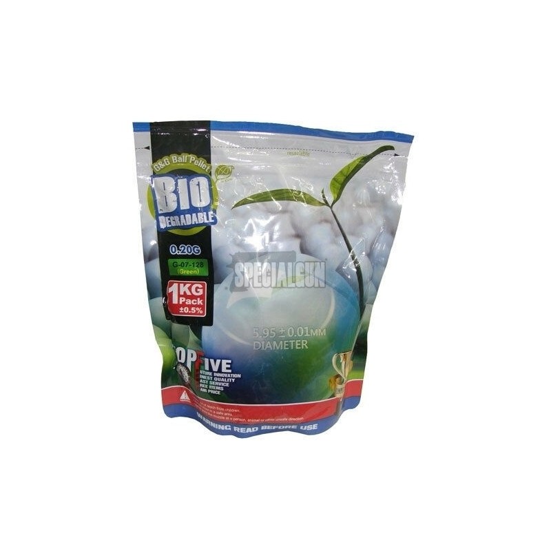 BIODEGRADABLE BALLS 0.20 gr. 1kg bag G&G WHITE BIODEGRADABLE BALLS 0.20 gr. 1kg bag G&G WHITE