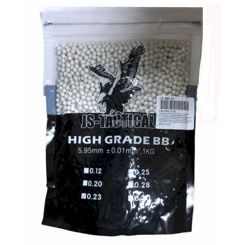 PALLINI 0.23 gr.BUSTA DA 1kg JS-TACTICAL BIANCHI PALLINI 0.23 gr.BUSTA DA 1kg JS-TACTICAL BIANCHI