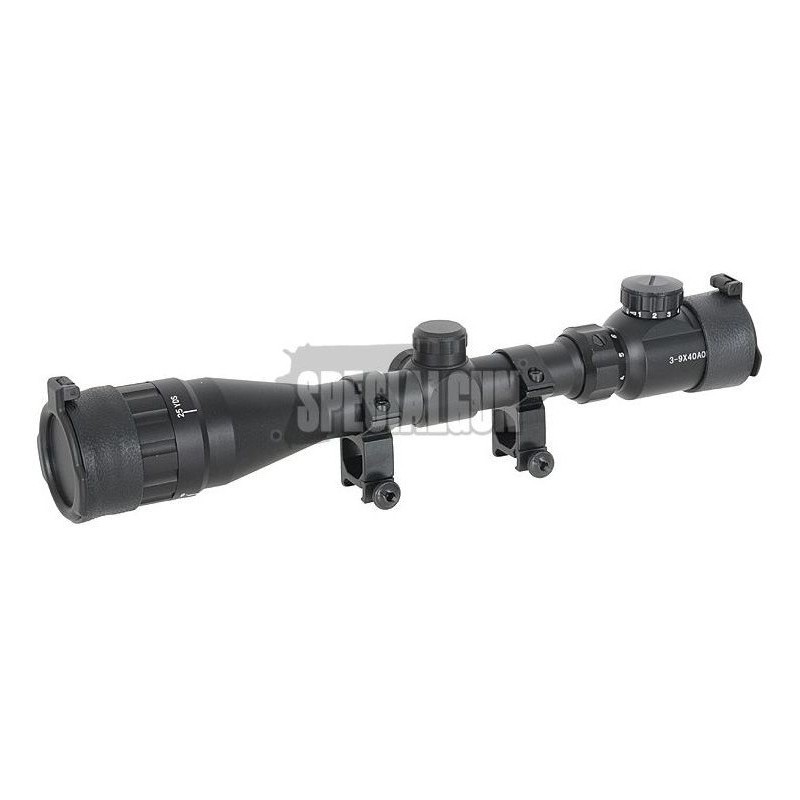 OPTICS 3-9X40 AOE ILLUMINATED RETICLE AND PARALLAX RIFLESCOPE OPTICS 3-9X40 AOE ILLUMINATED RETICLE AND PARALLAX RIFLESCOPE