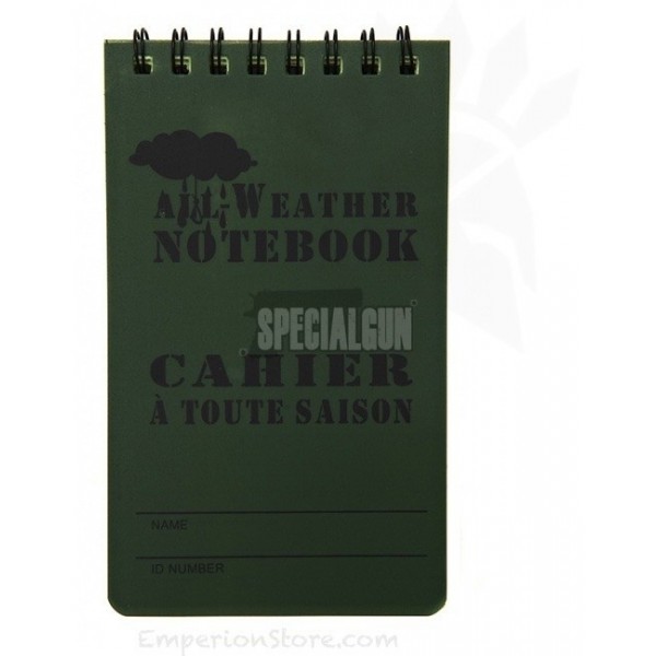 CUADERNO IMPERMEABLE PARA TODO TIPO DE CLIMA