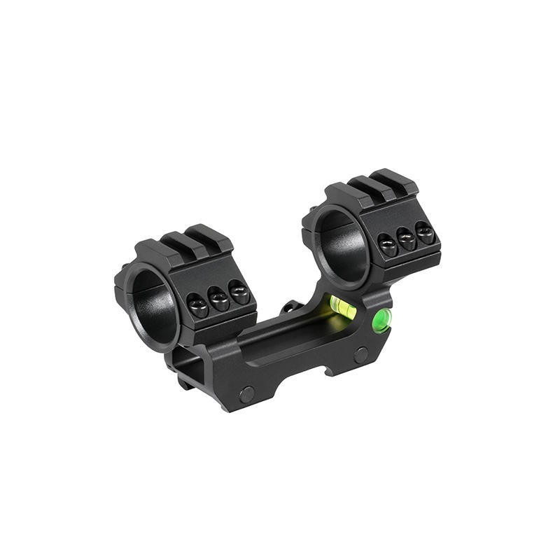 ATTACCO PER OTIICA PJ ONE PIECE 25MM CON LIVELLA A BOLLA PJ PANORAMIC NERA