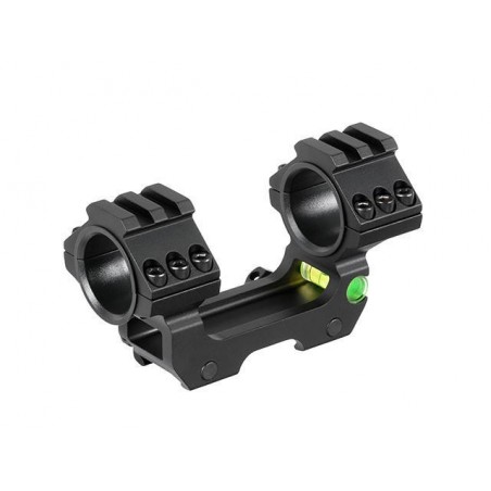 ATTACCO PER OTIICA PJ ONE PIECE 25MM CON LIVELLA A BOLLA PJ PANORAMIC NERA