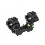 ATTACCO PER OTIICA PJ ONE PIECE 25MM CON LIVELLA A BOLLA PJ PANORAMIC NERA