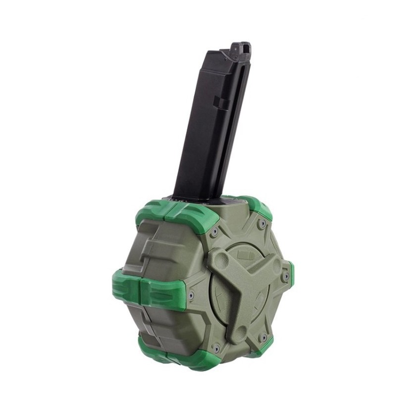 CARICATORE DRUM GAS 350bb PER SERIE G17/G18 WE CARICATORE DRUM GAS 350bb PER SERIE G17/G18 WE
