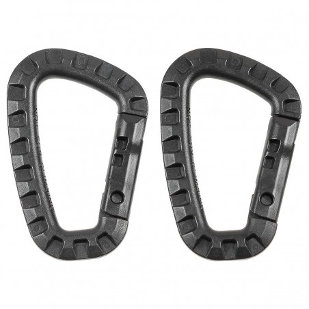 2 PEZZI MOSCHETTONE GRANDE PLASTICA DURA MFH NERO