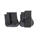 FONDINA RIGIDA PER GLOCK + DOPPIO PORTA CARICATORE RIGIDO NERA FONDINA RIGIDA PER GLOCK + DOPPIO PORTA CARICATORE RIGIDO NERA