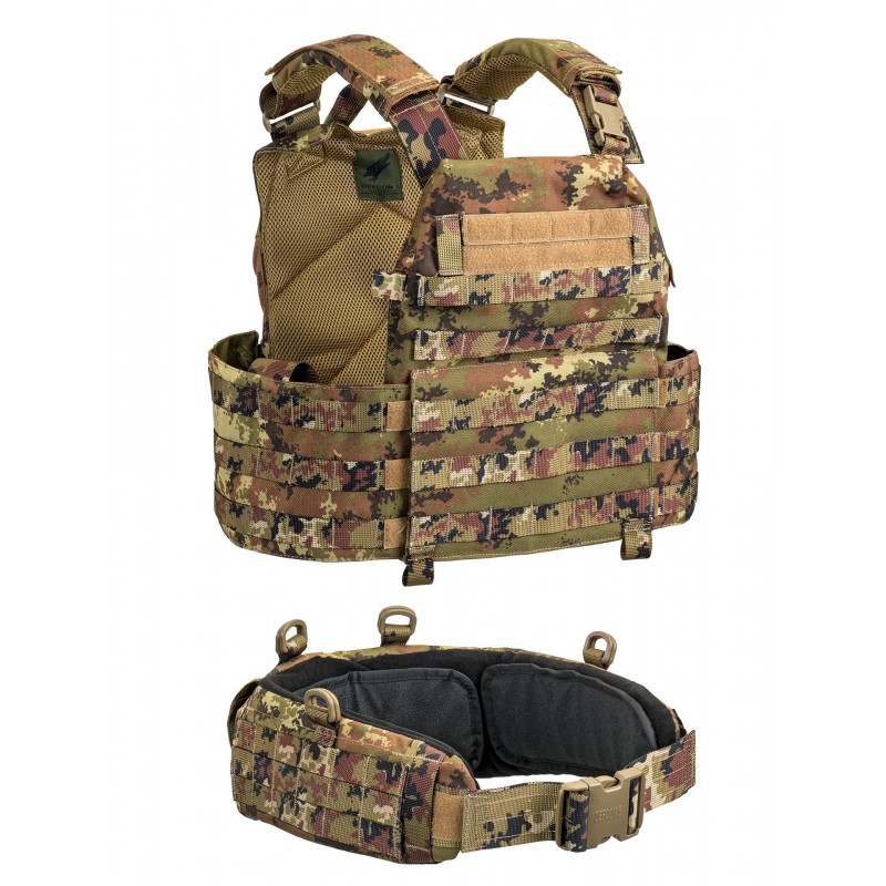 TACTICAL VEST BAV-13 CON CINTURONE MODULARE DEFCON 5 VEGETATO ITALIANO TACTICAL VEST BAV-13 CON CINTURONE MODULARE DEFCON 5 VEGETATO ITALIANO