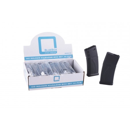 BOX 10pz CARICATORI M4 MID-CAP 140bb BLUEBOX GUARDER NERO