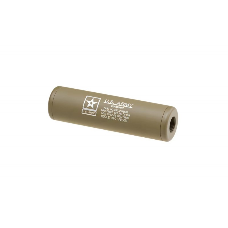SILENZIATORE LW US ARMY 110mm UNIVERSALE KING ARMS TAN