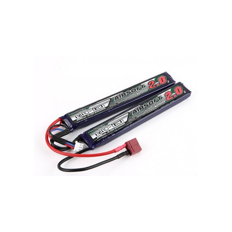 BATTERIA LIPO 7.4V 2000 mAH 25C SDOPPIATA NANO-TECH DEANS